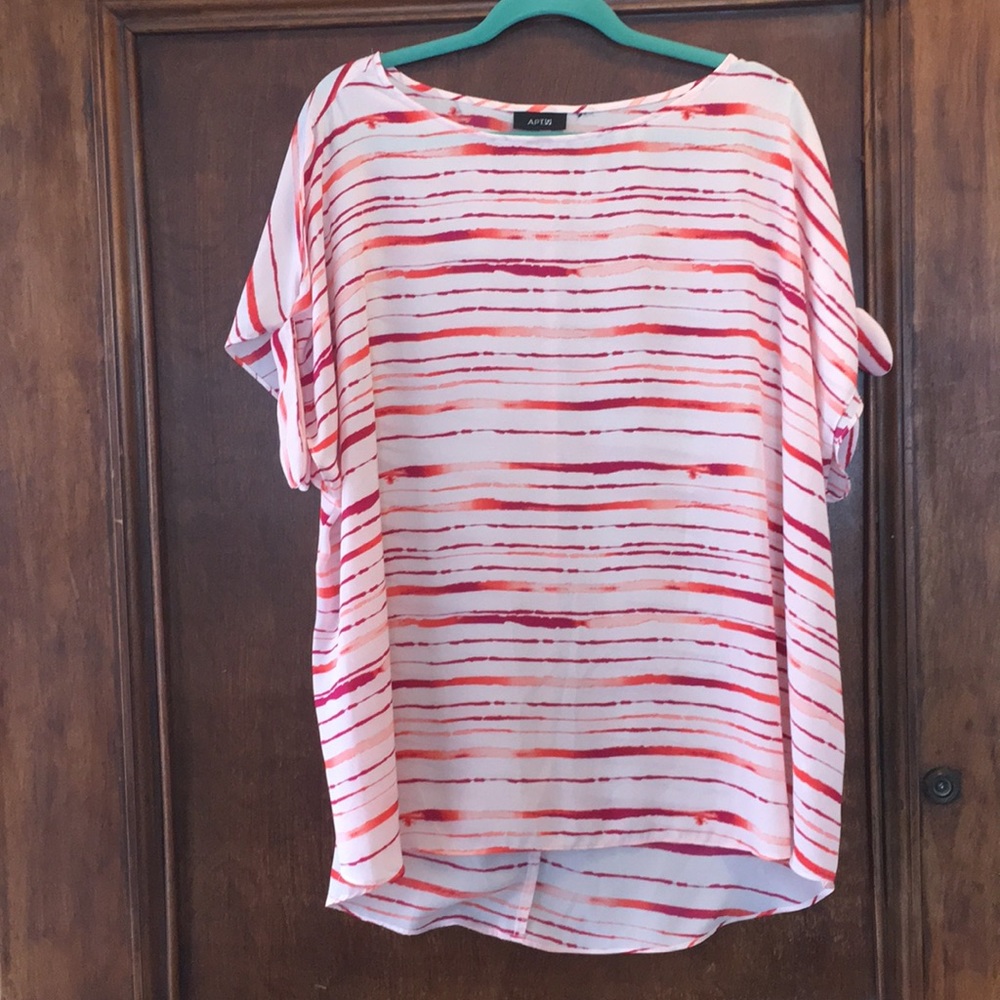 5 for $20🍍Stripped, breezy short sleeve blouse 🍍